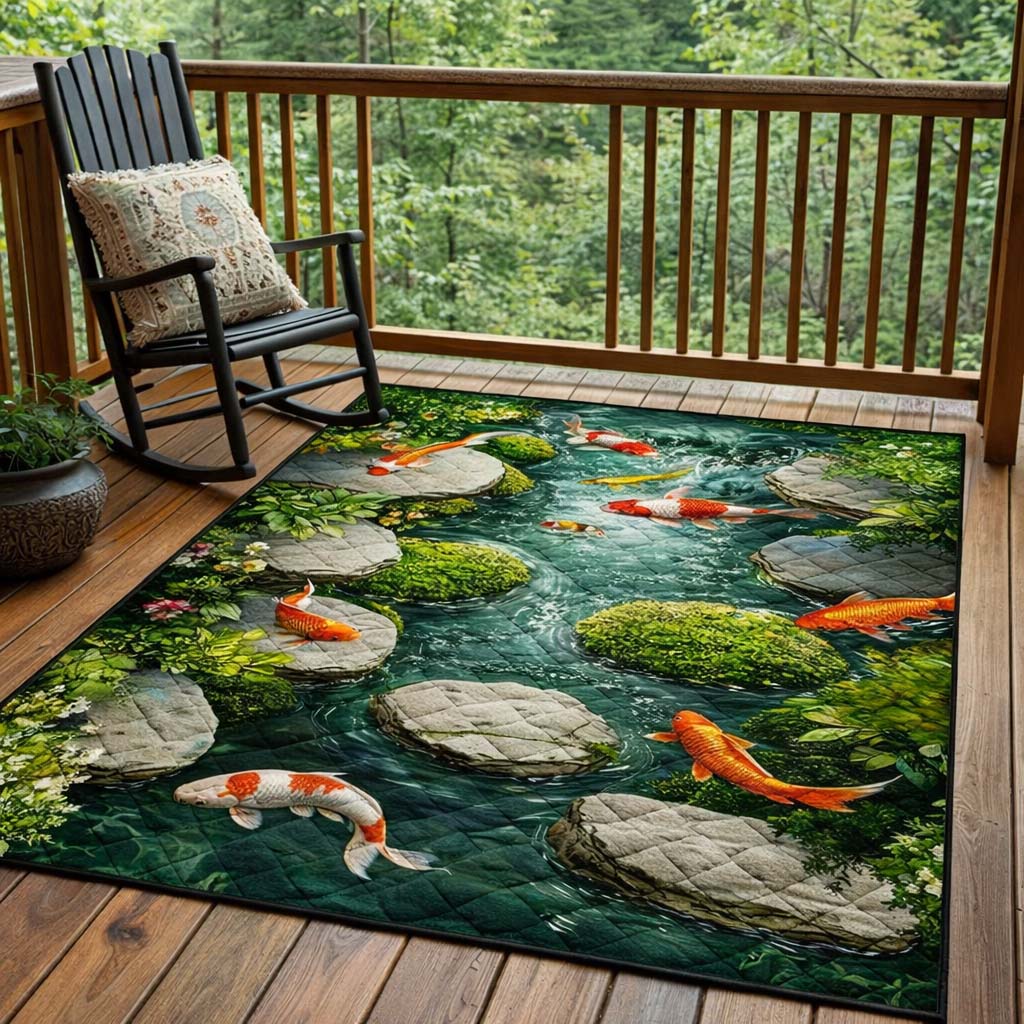 Stone Path Koi Area Rug GFTOHD14306