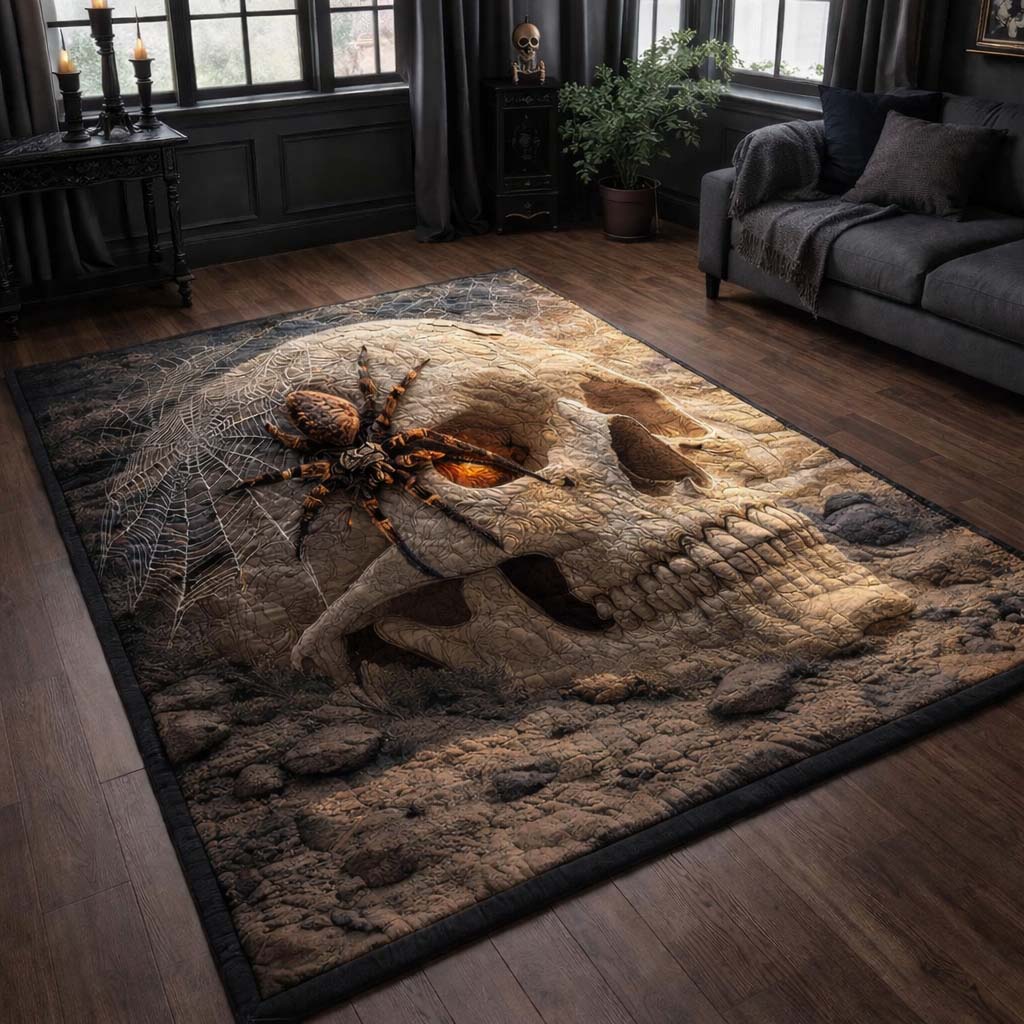 Widow Spider Skull Area Rug GFTOHD14321