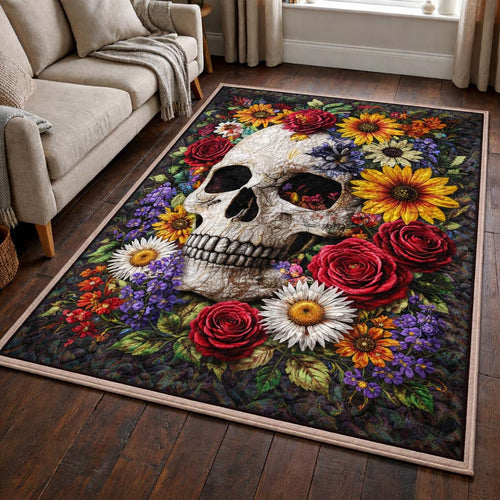 Floral Garden Skull Area Rug GFTOHD14324