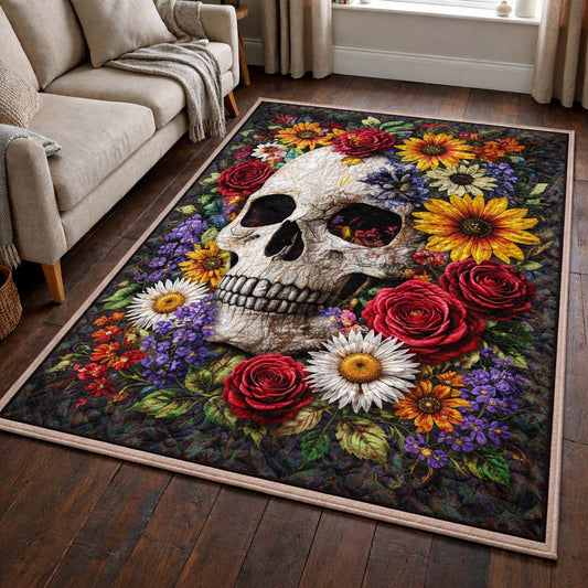 Floral Garden Skull Area Rug GFTOHD14324