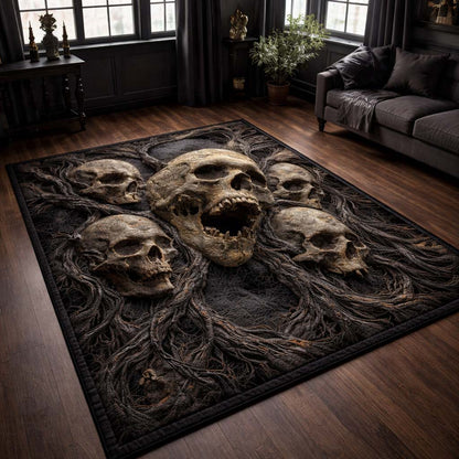 Forsaken Skull Circle Area Rug GFTOHD14325
