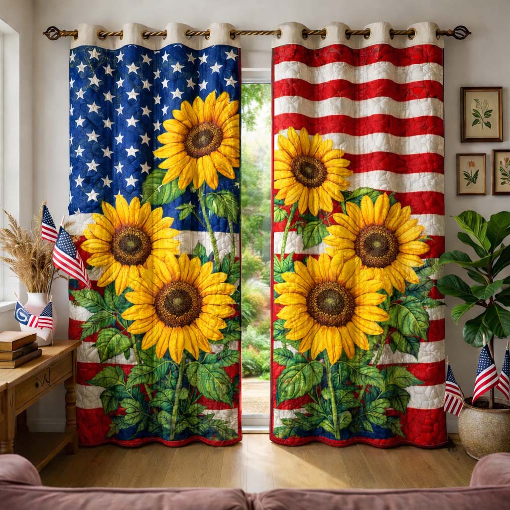 Liberty Sunflowers Quilted Curtains GFTOHD14330