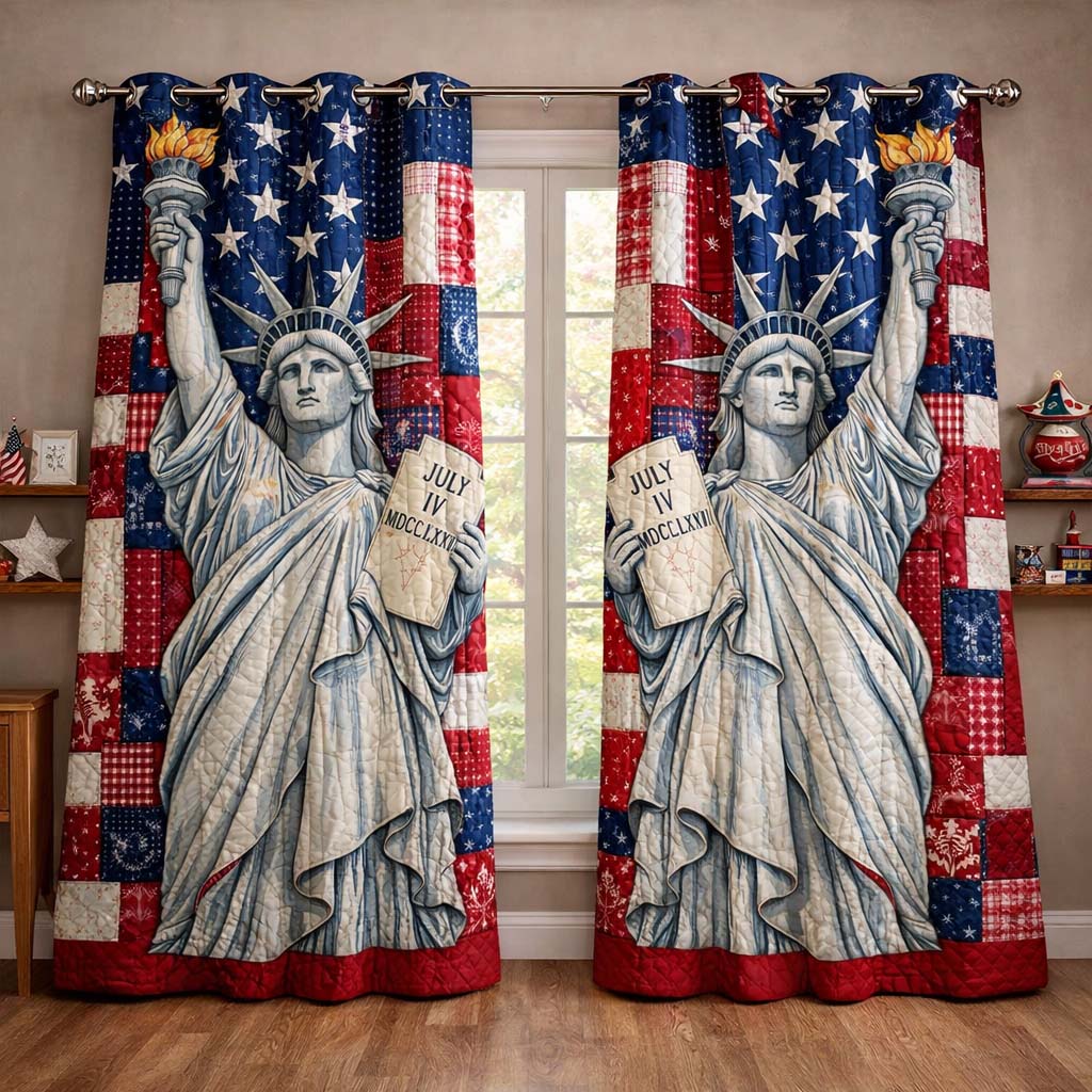 Freedom Torch Quilted Curtains GFTOHD14333