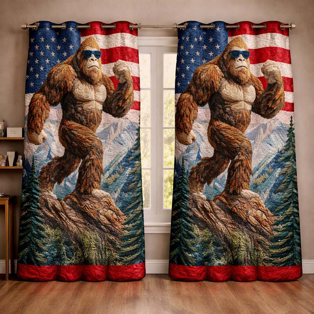 Patriot Bigfoot Quilted Curtains GFTOHD14336
