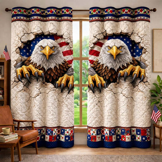 Freedom Eagle Quilted Curtains GFTOHD14337