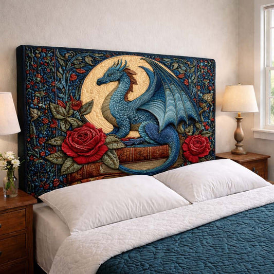 Moon Rose Dragon Quilted Headboard Slipcover GFTOHD14339