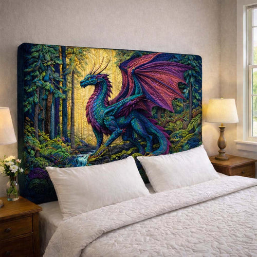 Forest Prism Dragon Quilted Headboard Slipcover GFTOHD14340