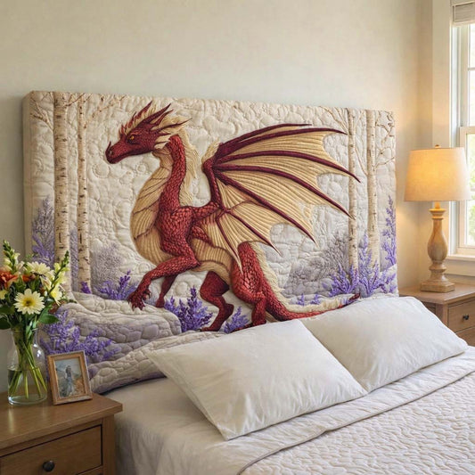 Birch Flame Dragon Quilted Headboard Slipcover GFTOHD14341