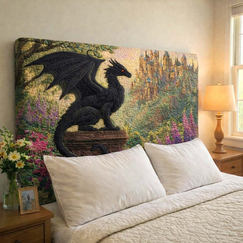 Shadow Castle Dragon Quilted Headboard Slipcover GFTOHD14344