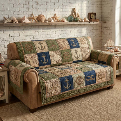 Vintage Nautical Quilted Sofa Cover GFTOHD14358