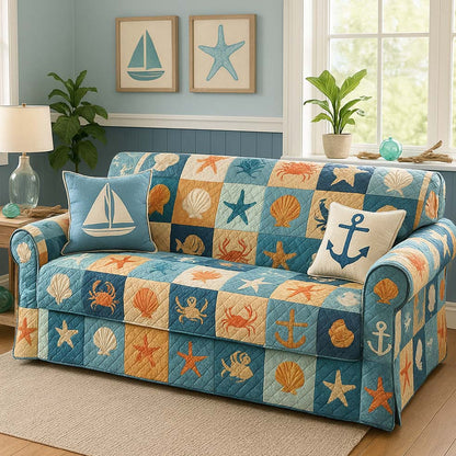 Coastal Breeze Quilted Sofa Cover GFTOHD14360