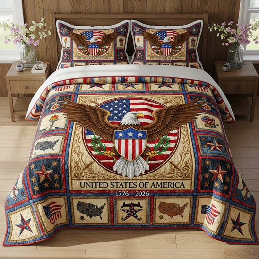 Liberty Crest 3-Piece Quilted Bedding Set GFTOHD14363