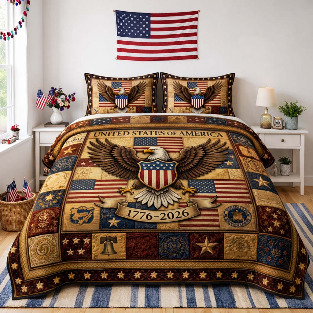 Heritage Eagle 3-Piece Quilted Bedding Set GFTOHD14364