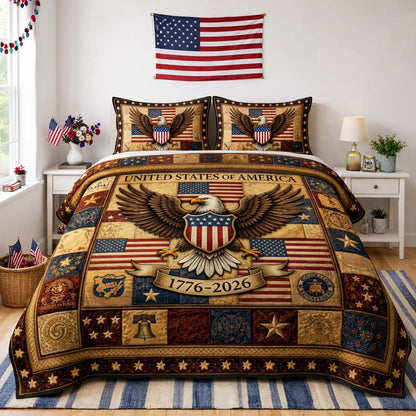 Heritage Eagle 3-Piece Quilted Bedding Set GFTOHD14364