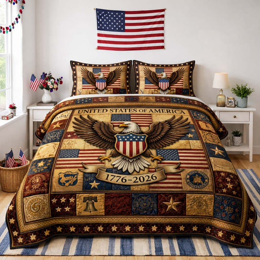 Heritage Eagle 3-Piece Quilted Bedding Set GFTOHD14364