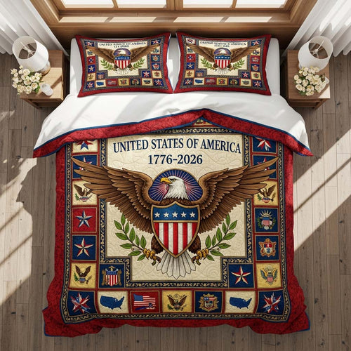 Freedom Emblem 3-Piece Quilted Bedding Set GFTOHD14366
