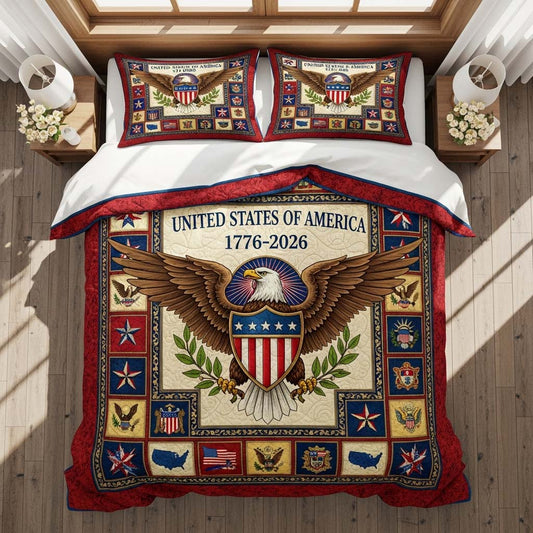 Freedom Emblem 3-Piece Quilted Bedding Set GFTOHD14366