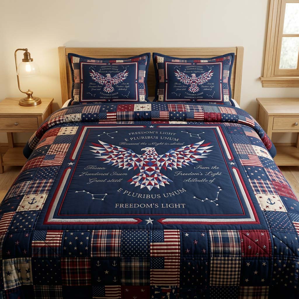 Freedom Patchwork 3-Piece Quilted Bedding Set GFTOHD14368