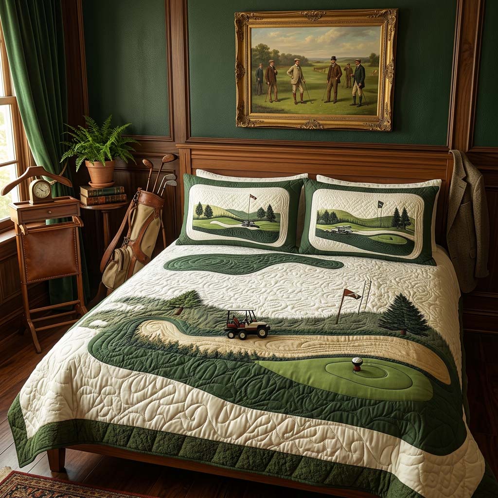 Fairway Dreams 3-Piece Quilted Bedding Set GFTOHD14381