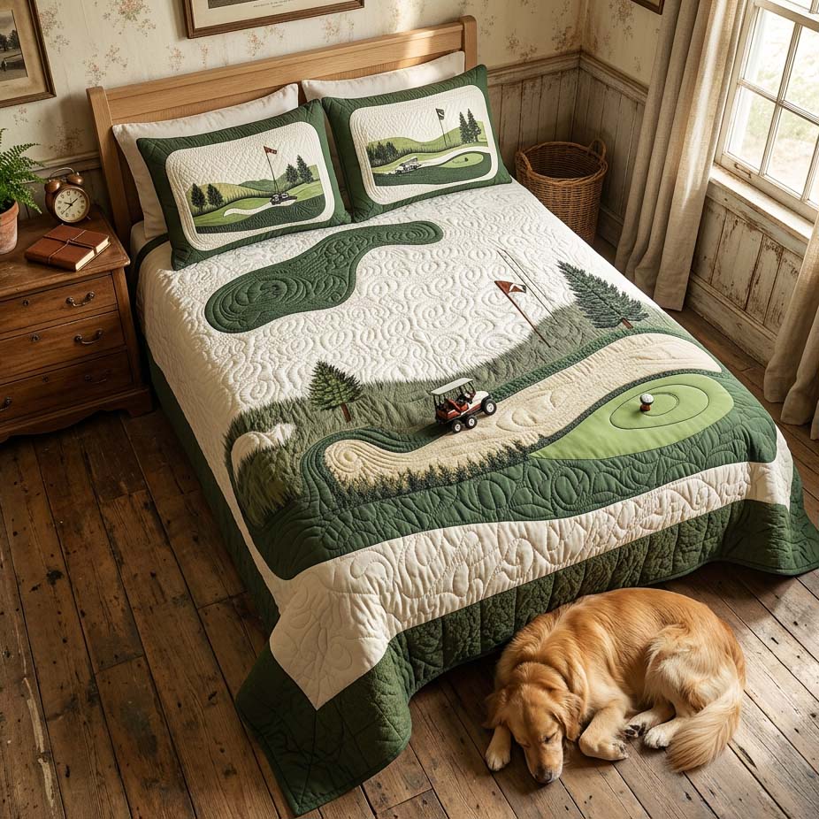 Fairway Dreams 3-Piece Quilted Bedding Set GFTOHD14381