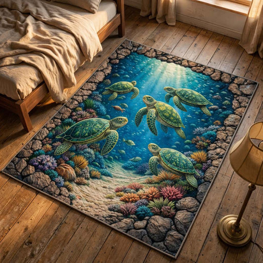 Deep Sea Turtles Area Rug GFTOHD14392