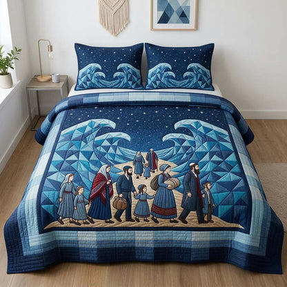 Midnight Faith Walk 3-Piece Quilted Bedding Set GFTOHD14414