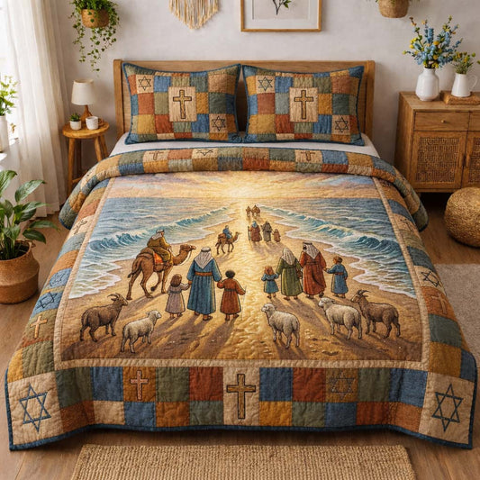Miracle Sea Path 3-Piece Quilted Bedding Set GFTOHD14420