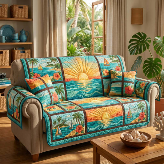Golden Shore Quilted Sofa Cover GFTOHD14434