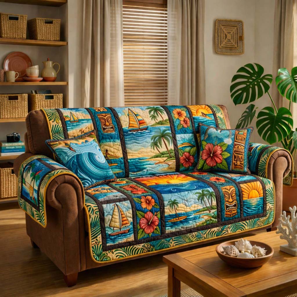 Island Spirit Quilted Sofa Cover GFTOHD14436