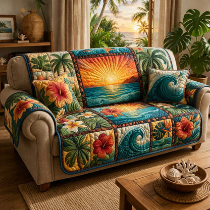 Sunset Breeze Quilted Sofa Cover GFTOHD14437