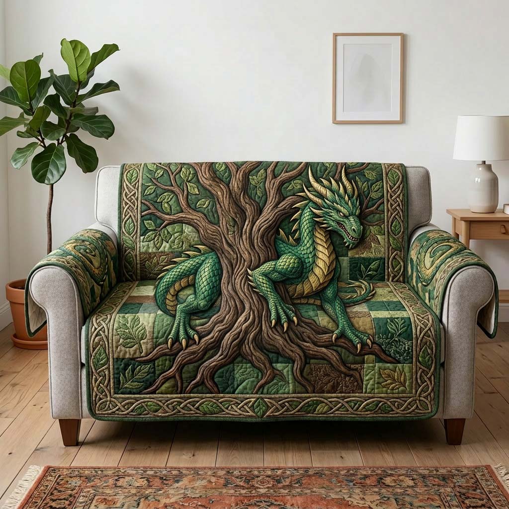 Majestic Dragon Quilted Sofa Cover GFTOHD14474