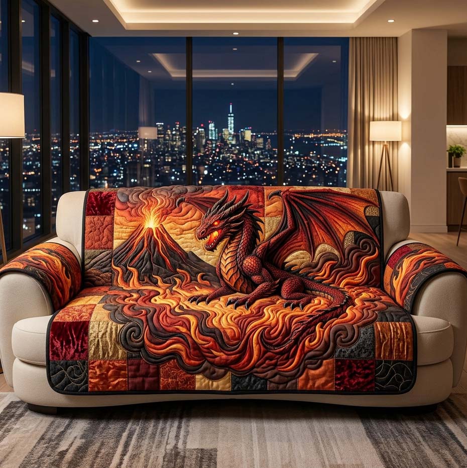 Majestic Dragon Quilted Sofa Cover GFTOHD14476