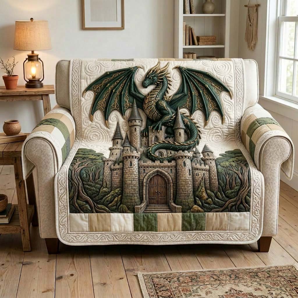 Majestic Dragon Quilted Sofa Cover GFTOHD14477