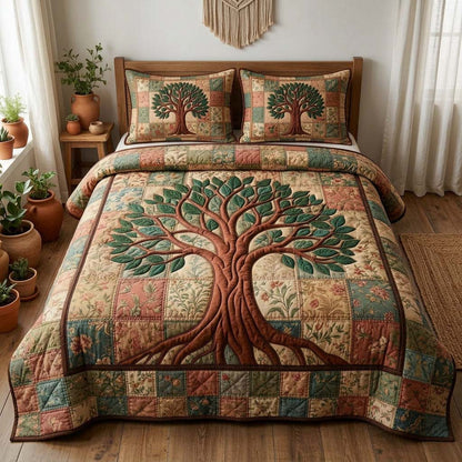 Tree Of Life 3-Piece Quilted Bedding Set GFTOHD14480
