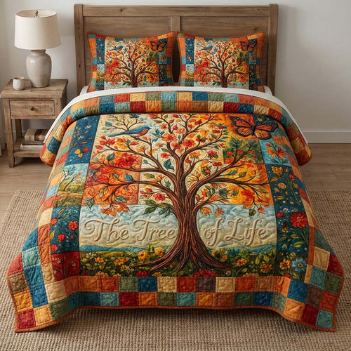 Tree Of Life 3-Piece Quilted Bedding Set GFTOHD14482
