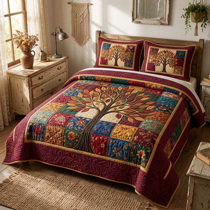 Tree Of Life 3-Piece Quilted Bedding Set GFTOHD14485