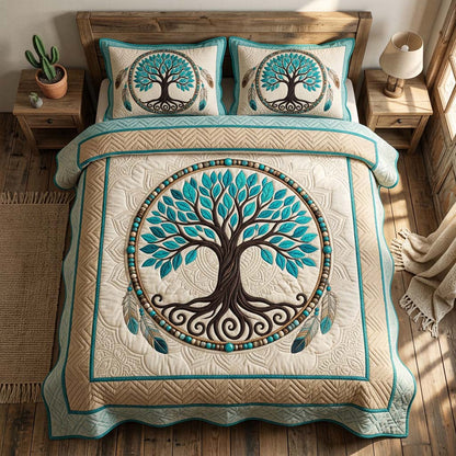 Tree Of Life 3-Piece Quilted Bedding Set GFTOHD14488
