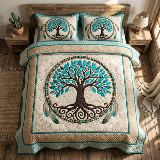 Tree Of Life 3-Piece Quilted Bedding Set GFTOHD14488