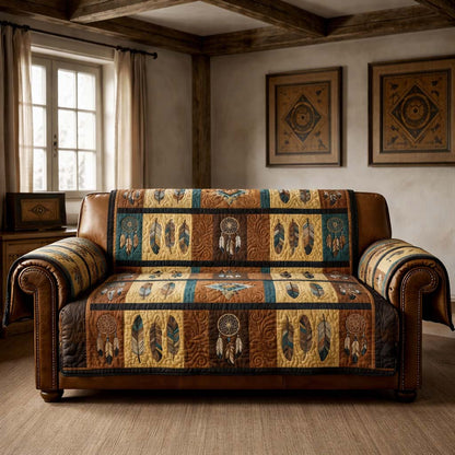 Rustic Tribal Echo Quilted Sofa Cover GFTOHD14505