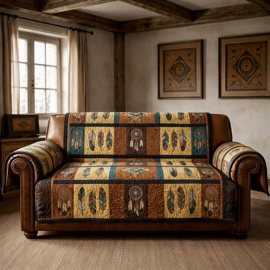 Rustic Tribal Echo Quilted Sofa Cover GFTOHD14505