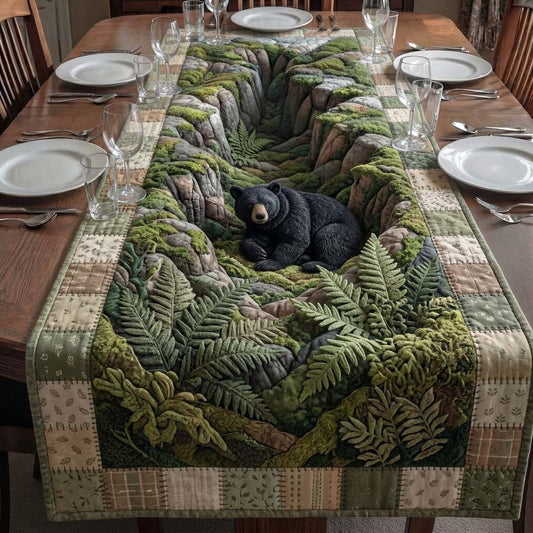 Hidden Bear Hollow Quilted Table Runner GFTOHD14518