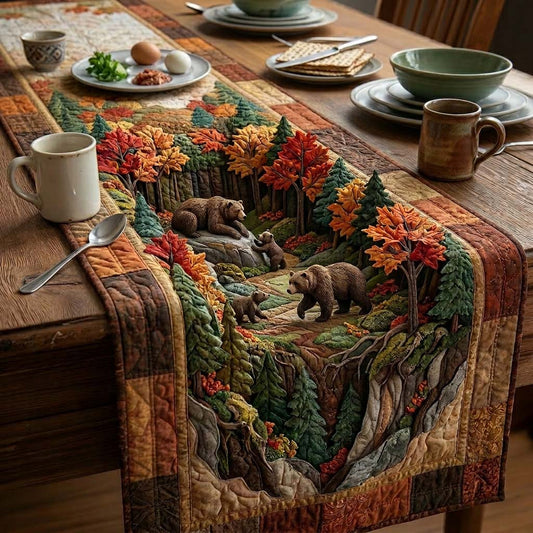 Rustic Bear Den Quilted Table Runner GFTOHD14521