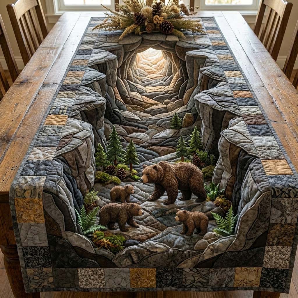 Canyon Bear Path Quilted Table Runner GFTOHD14522