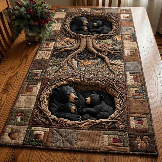 Cozy Bear Nest Quilted Table Runner GFTOHD14524