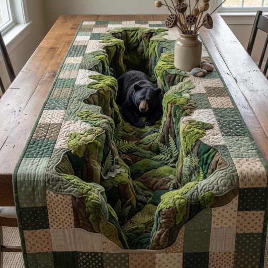 Hidden Bear Hollow Quilted Table Runner GFTOHD14525