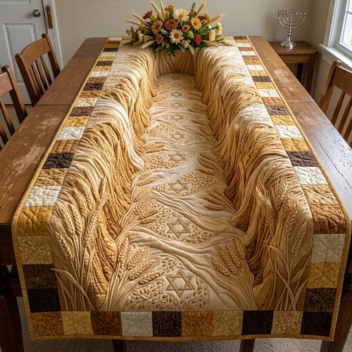 Blessed Wheat Valley Quilted Table Runner GFTOHD14615