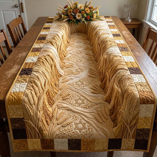 Blessed Wheat Valley Quilted Table Runner GFTOHD14615