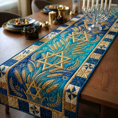 Menorah Wheat Glow Quilted Table Runner GFTOHD14622