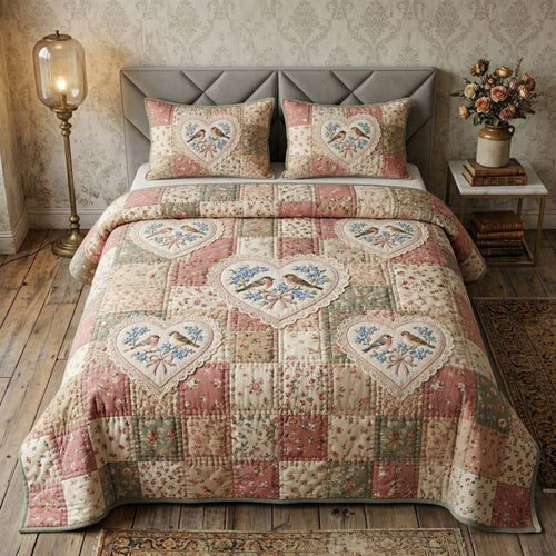 Birdsong Garden Quilt 3-Piece Quilted Bedding Set GFTOHD14627