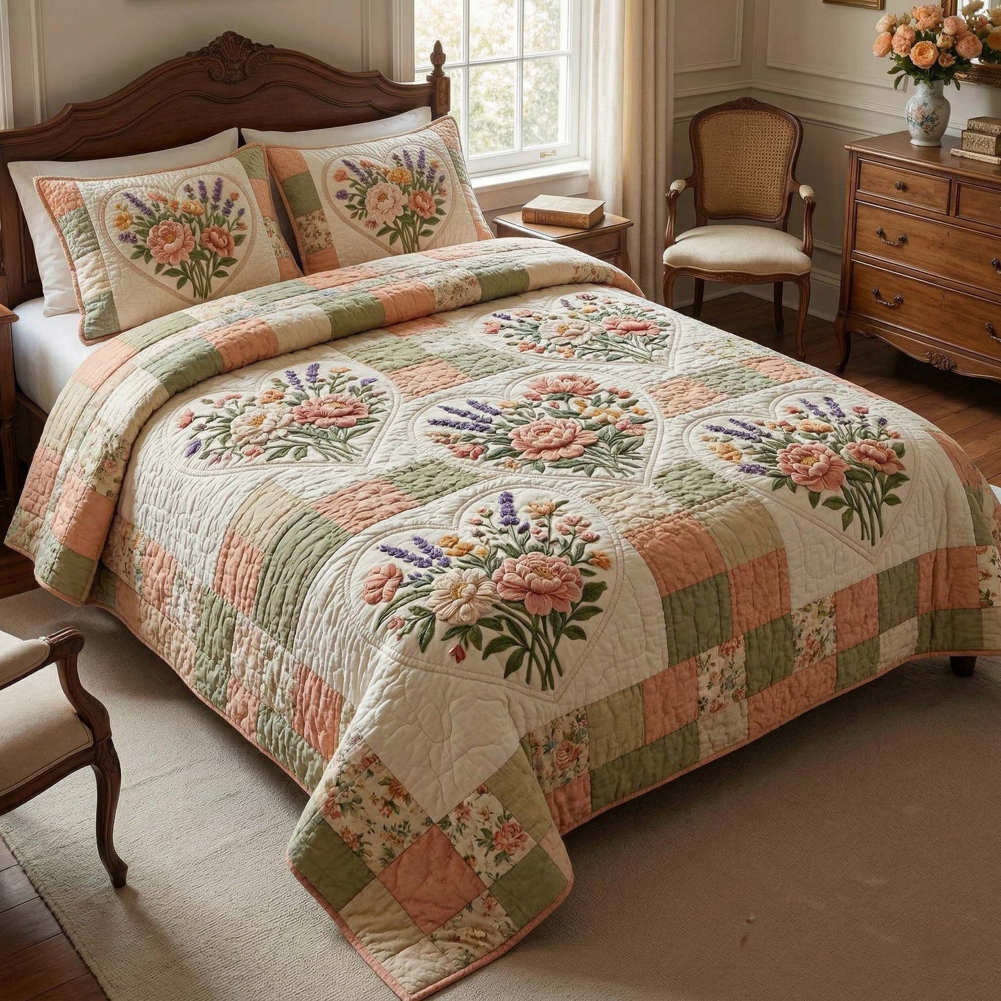 Patchwork Garden 3-Piece Quilted Bedding Set GFTOHD14633